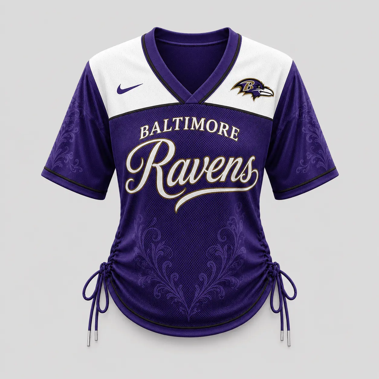 Baltimore Ravens | Premium NFL This Girl Loves Game Day Women Lace-Up Jersey TD - Image 2