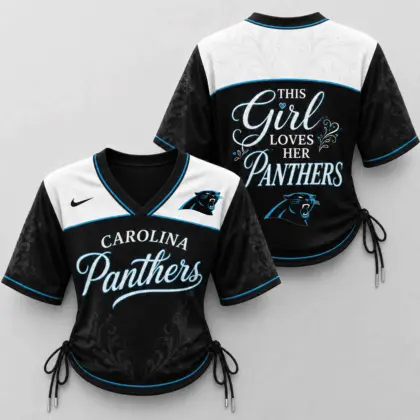 Carolina Panthers | Premium NFL This Girl Loves Game Day Women Lace-Up Jersey TD