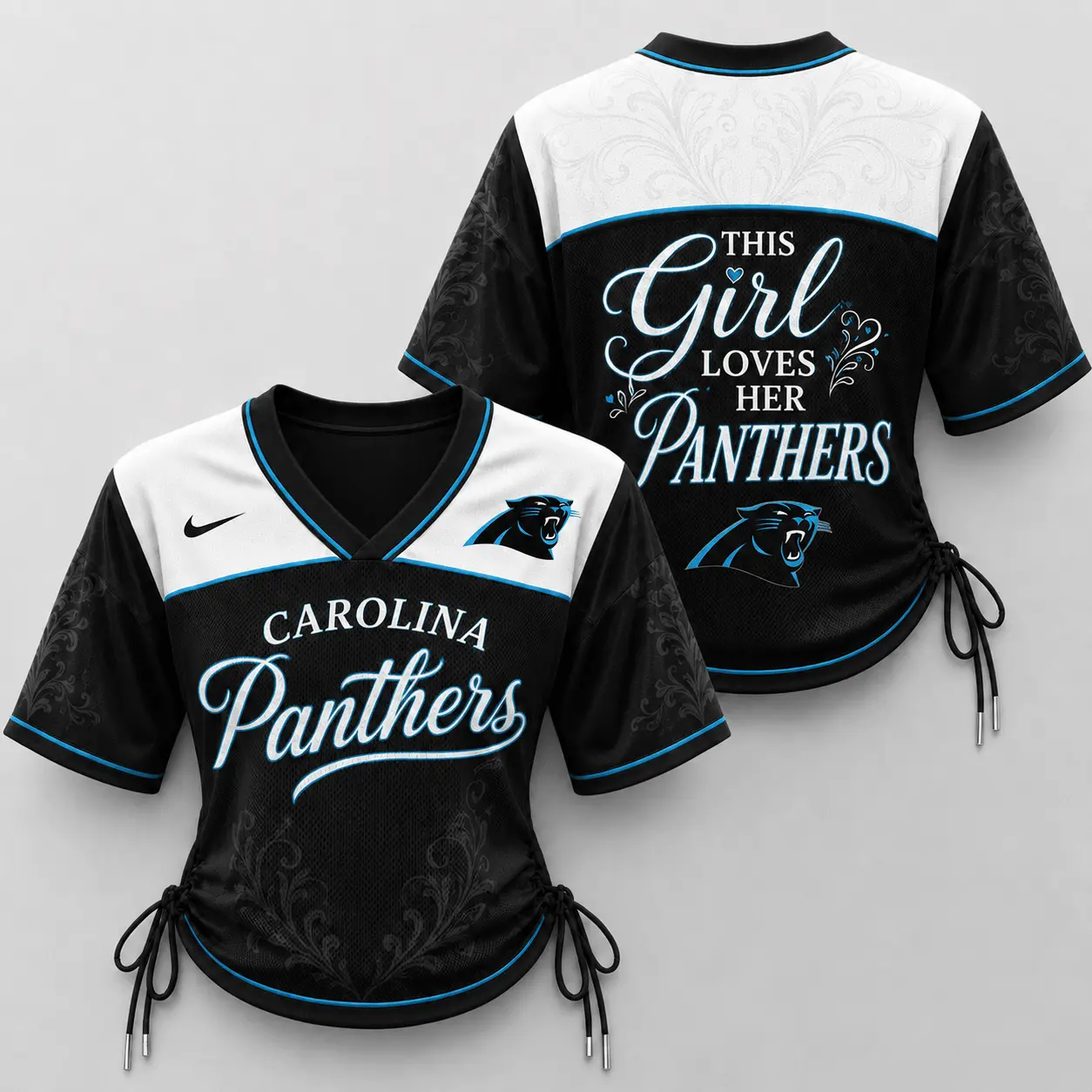 Carolina Panthers | Premium NFL This Girl Loves Game Day Women Lace-Up Jersey TD