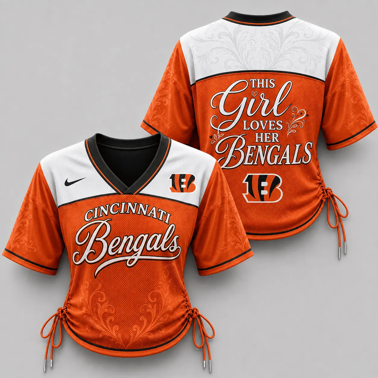 Cincinnati Bengals | Premium NFL This Girl Loves Game Day Women Lace-Up Jersey TD