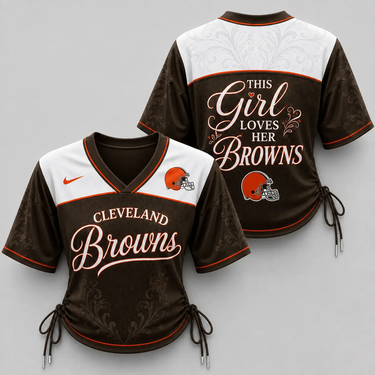 Cleveland Browns | Premium NFL This Girl Loves Game Day Women Lace-Up Jersey TD