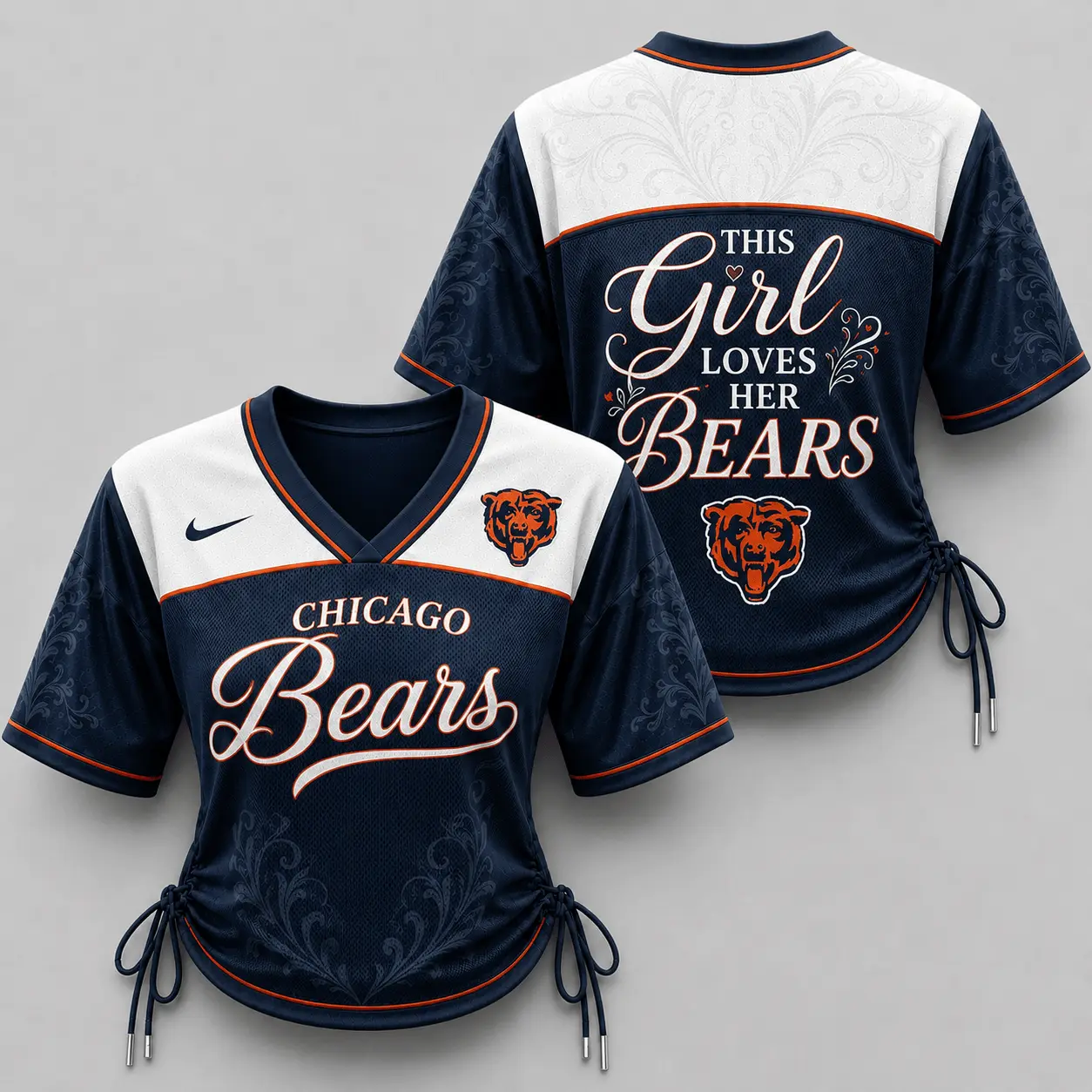 Chicago Bears | Premium NFL This Girl Loves Game Day Women Lace-Up Jersey TD