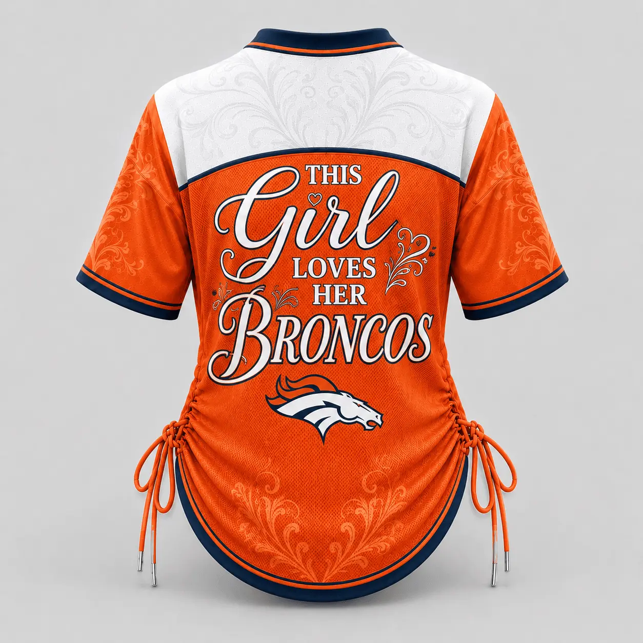 Denver Broncos | Premium NFL This Girl Loves Game Day Women Lace-Up Jersey TD - Image 3
