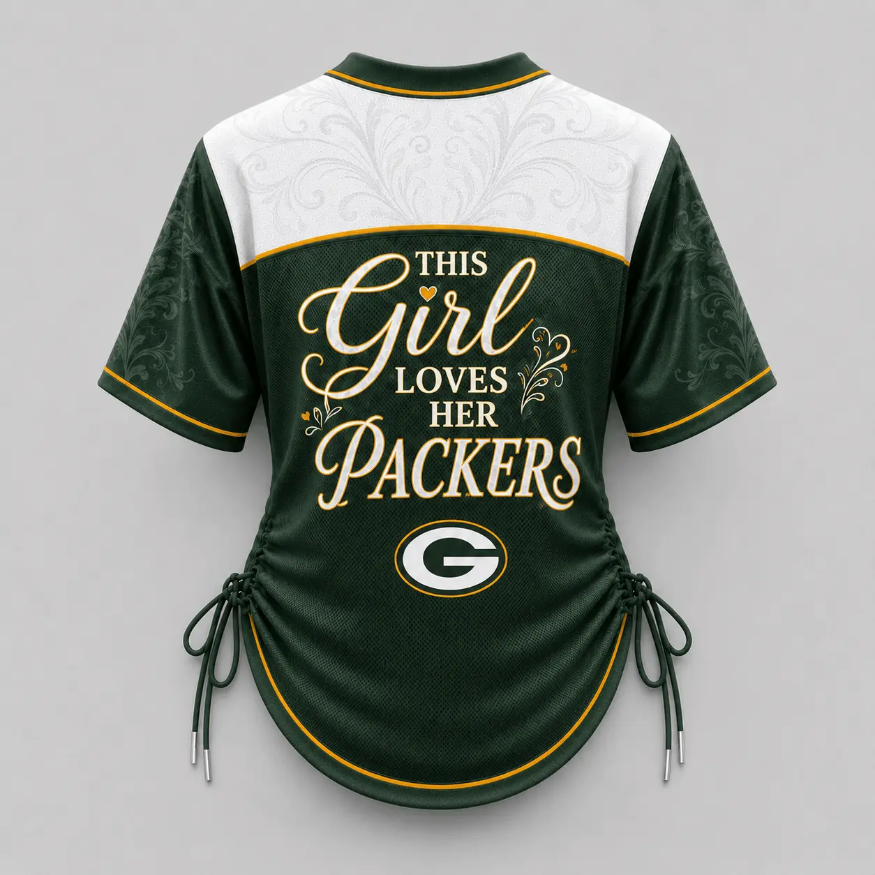 Green Bay Packers | Premium NFL This Girl Loves Game Day Women Lace-Up Jersey TD - Image 3