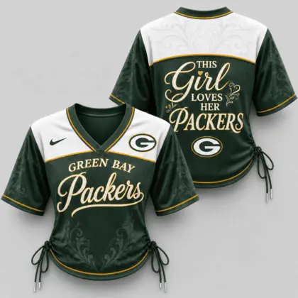 Green Bay Packers | Premium NFL This Girl Loves Game Day Women Lace-Up Jersey TD