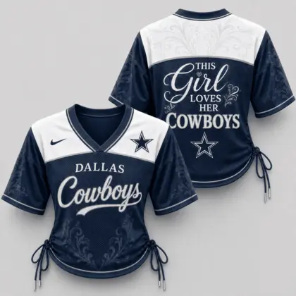 Dallas Cowboys | Premium NFL This Girl Loves Game Day Women Lace-Up Jersey TD