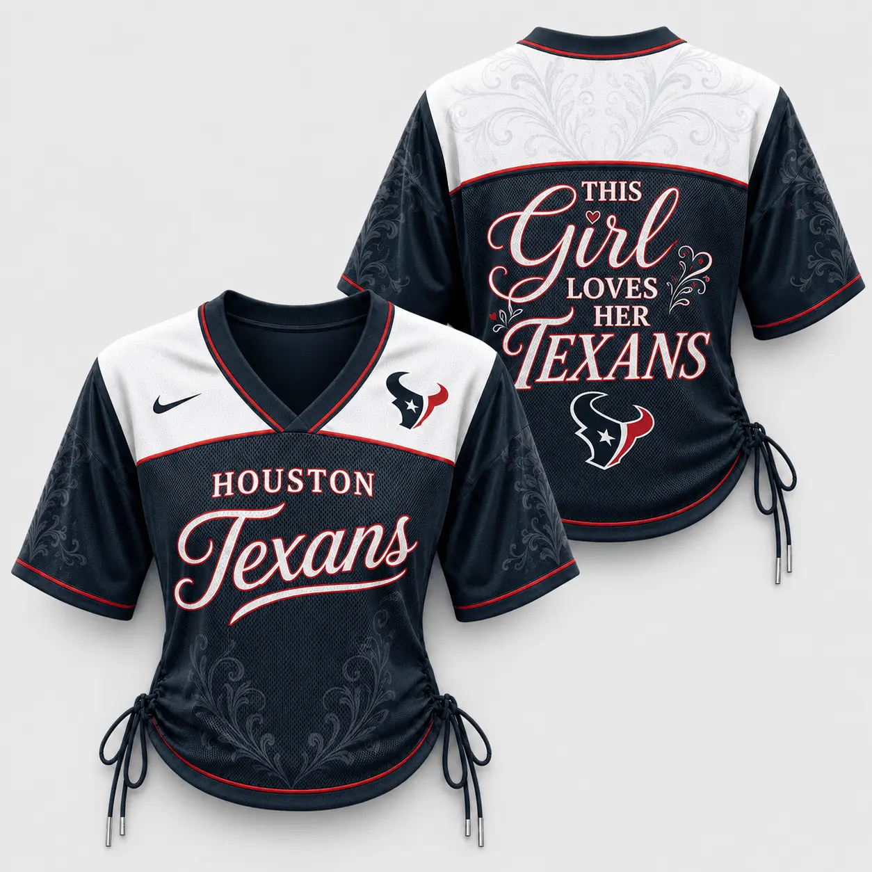 Houston Texans | Premium NFL This Girl Loves Game Day Women Lace-Up Jersey TD