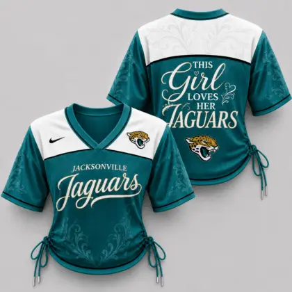 Jacksonville Jaguars | Premium NFL This Girl Loves Game Day Women Lace-Up Jersey TD