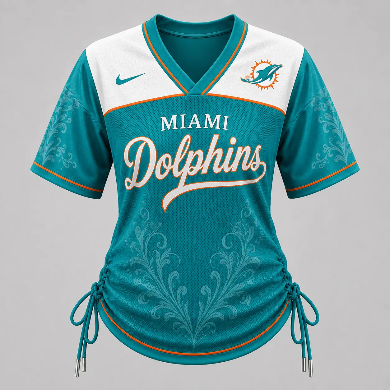 Miami Dolphins | Premium NFL This Girl Loves Game Day Women Lace-Up Jersey TD - Image 2