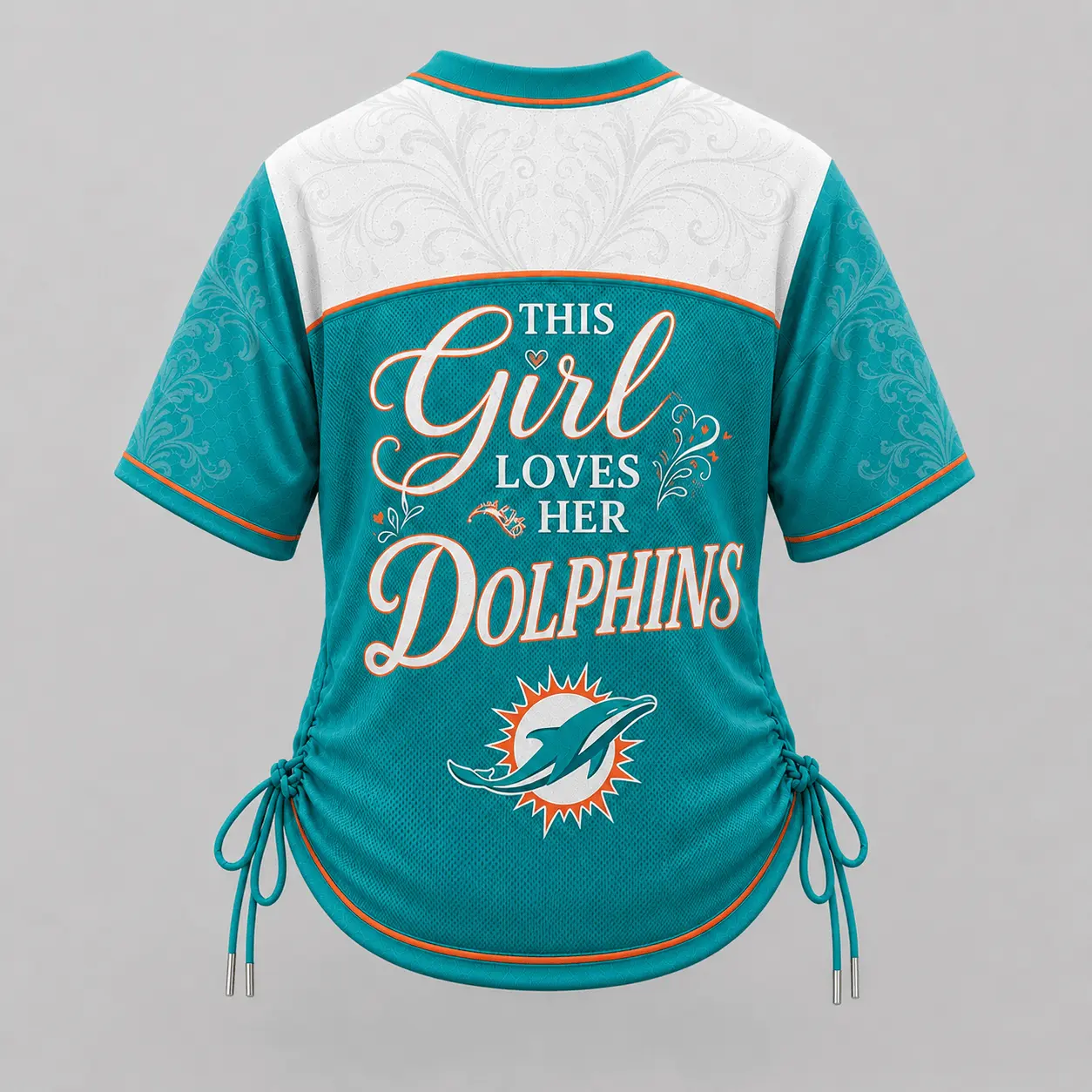 Miami Dolphins | Premium NFL This Girl Loves Game Day Women Lace-Up Jersey TD - Image 3