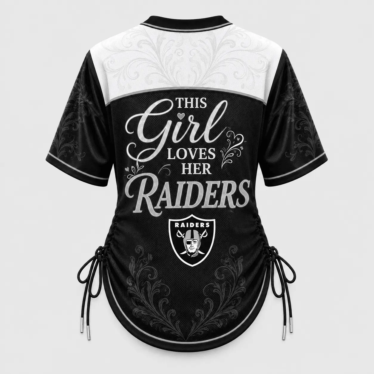 Las Vegas Raiders | Premium NFL This Girl Loves Game Day Women Lace-Up Jersey TD - Image 3