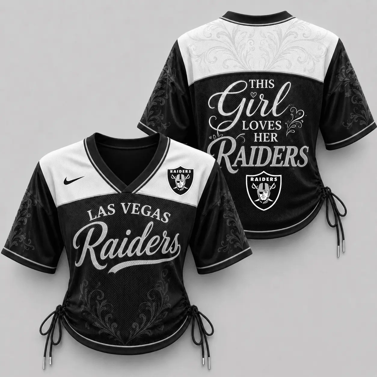 Las Vegas Raiders | Premium NFL This Girl Loves Game Day Women Lace-Up Jersey TD