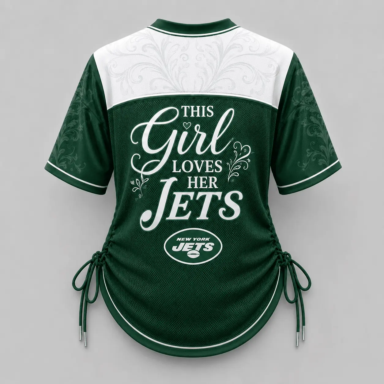 New York Jets | Premium NFL This Girl Loves Game Day Women Lace-Up Jersey TD - Image 3