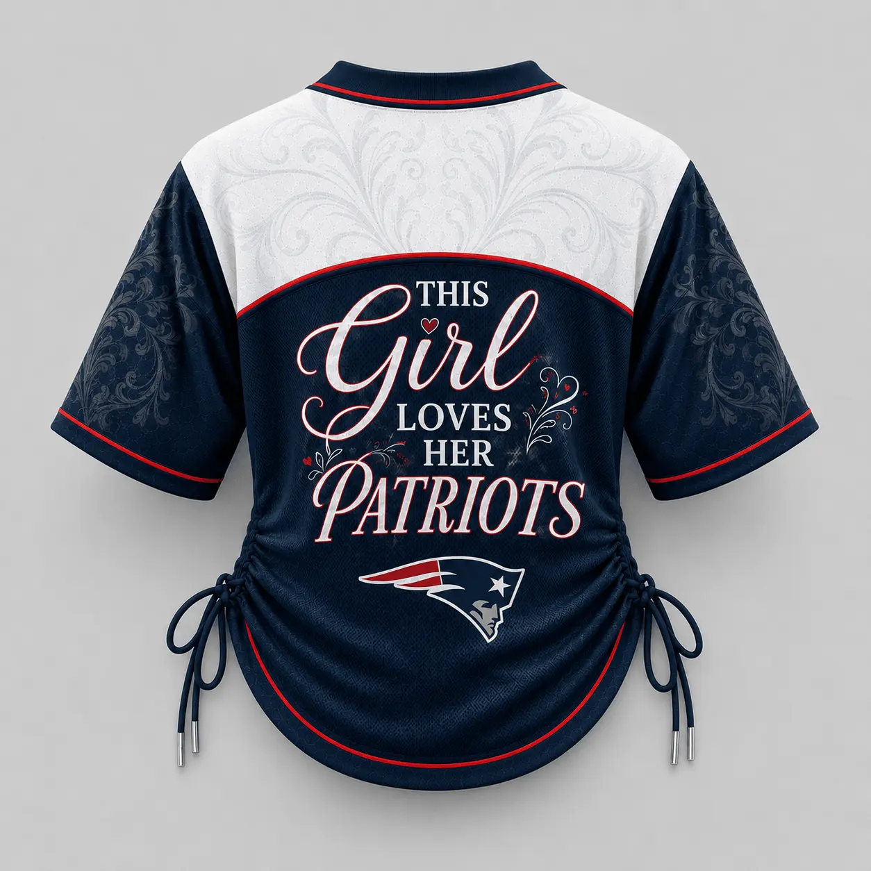 New England Patriots | Premium NFL This Girl Loves Game Day Women Lace-Up Jersey TD - Image 3