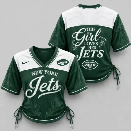 New York Jets | Premium NFL This Girl Loves Game Day Women Lace-Up Jersey TD