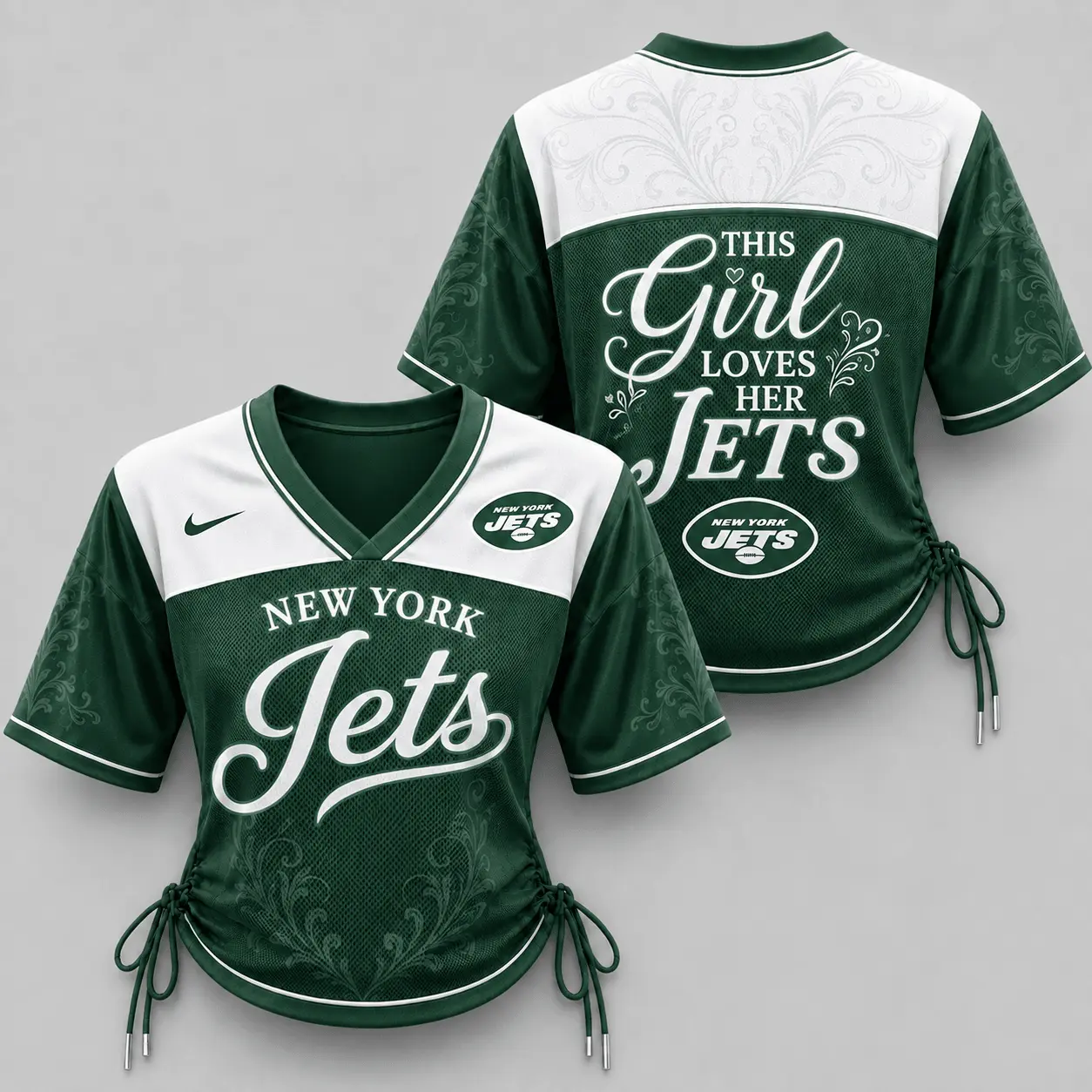 New York Jets | Premium NFL This Girl Loves Game Day Women Lace-Up Jersey TD