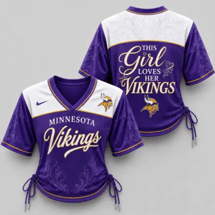 Minnesota Vikings | Premium NFL This Girl Loves Game Day Women Lace-Up Jersey TD