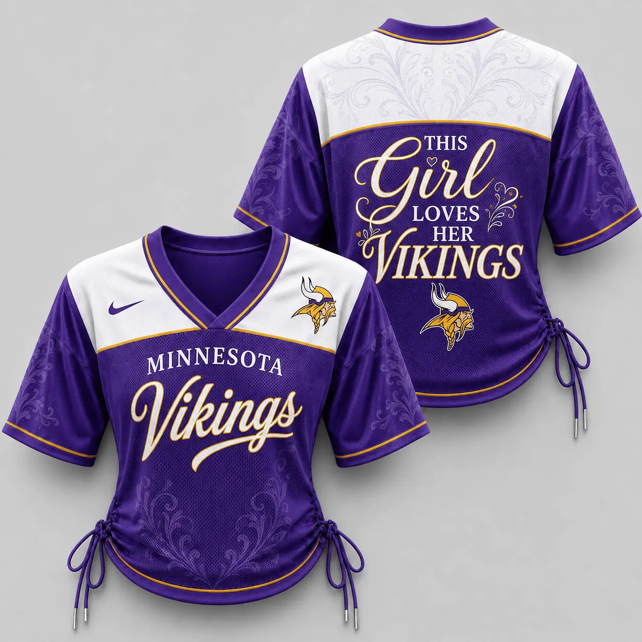 Minnesota Vikings | Premium NFL This Girl Loves Game Day Women Lace-Up Jersey TD