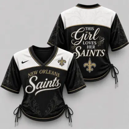 New Orleans Saints | Premium NFL This Girl Loves Game Day Women Lace-Up Jersey TD