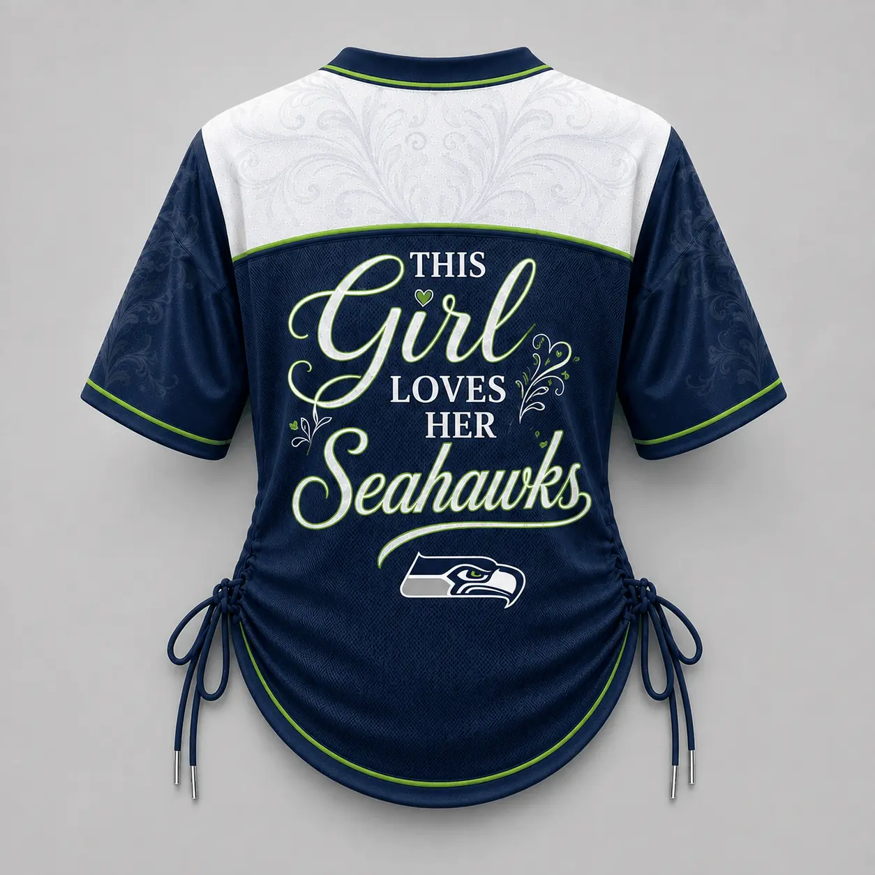 Seattle Seahawks | Premium NFL This Girl Loves Game Day Women Lace-Up Jersey TD - Image 3