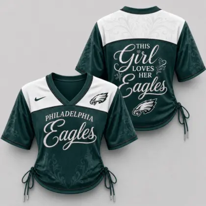 Philadelphia Eagles | Premium NFL This Girl Loves Game Day Women Lace-Up Jersey TD
