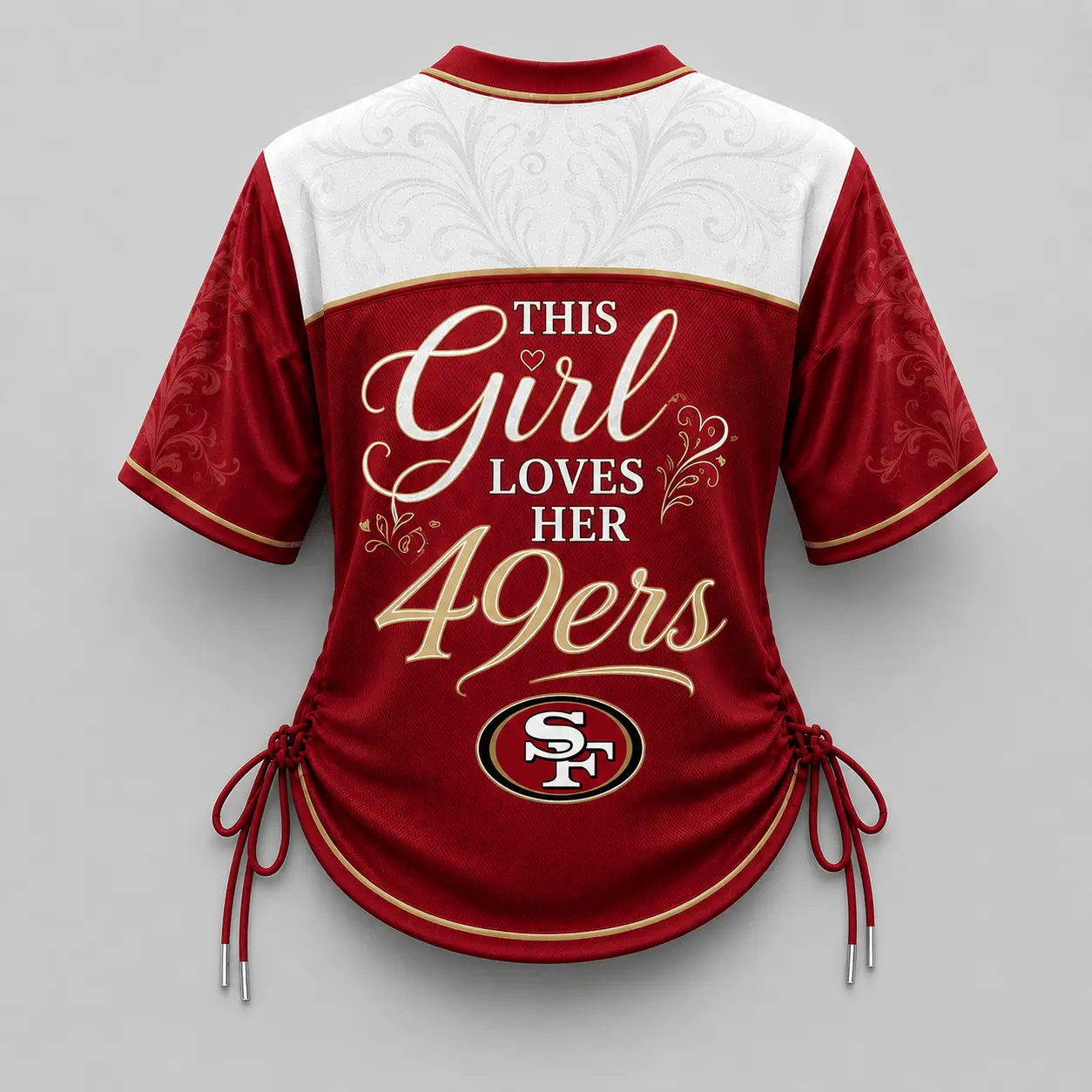 San Francisco 49ers | Premium NFL This Girl Loves Game Day Women Lace-Up Jersey TD - Image 3