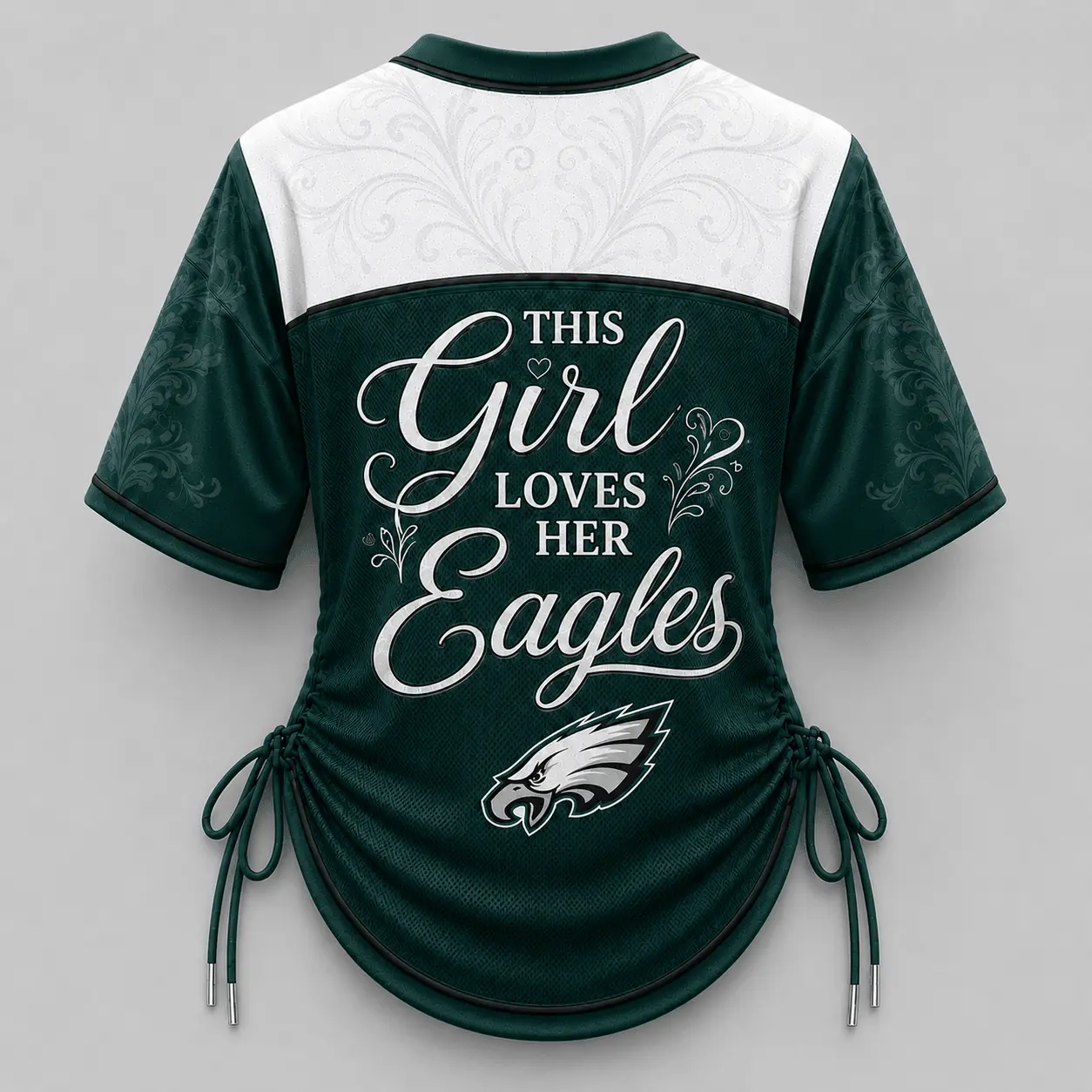 Philadelphia Eagles | Premium NFL This Girl Loves Game Day Women Lace-Up Jersey TD - Image 3