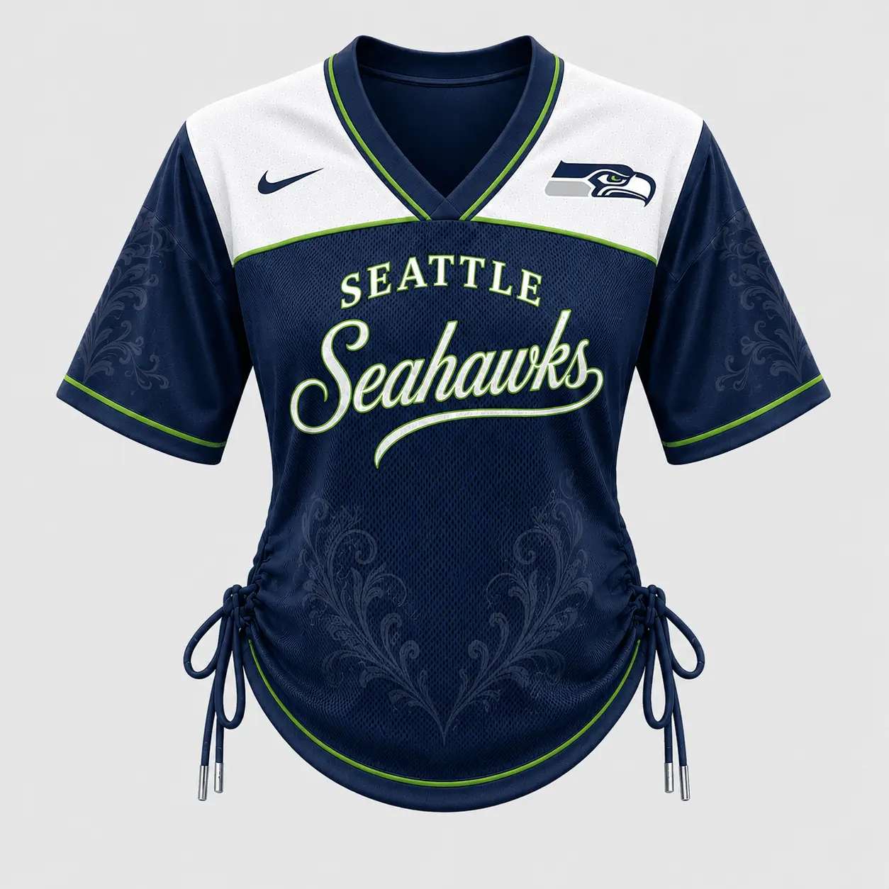Seattle Seahawks | Premium NFL This Girl Loves Game Day Women Lace-Up Jersey TD - Image 2