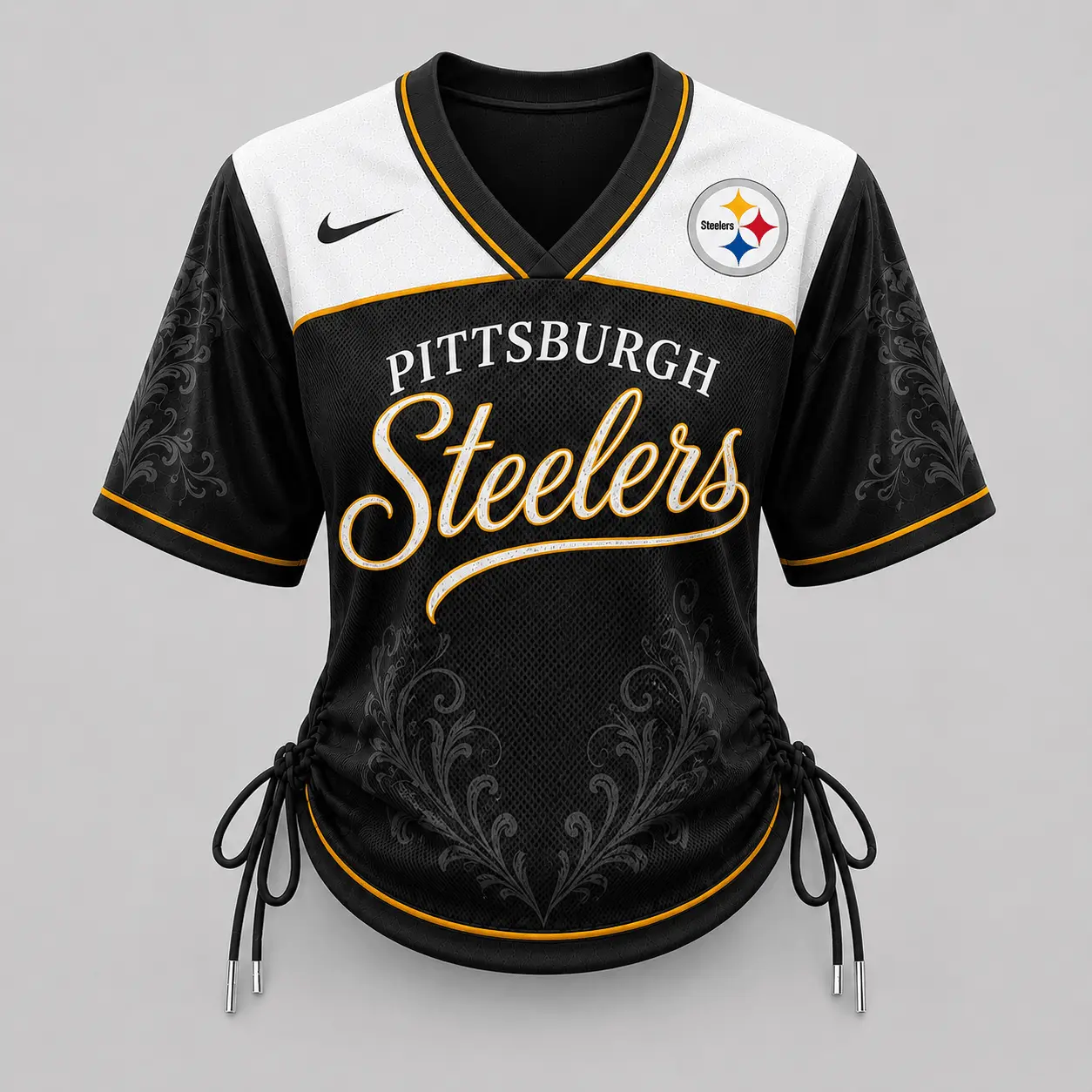 Pittsburgh Steelers | Premium NFL This Girl Loves Game Day Women Lace-Up Jersey TD - Image 2