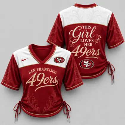 San Francisco 49ers | Premium NFL This Girl Loves Game Day Women Lace-Up Jersey TD
