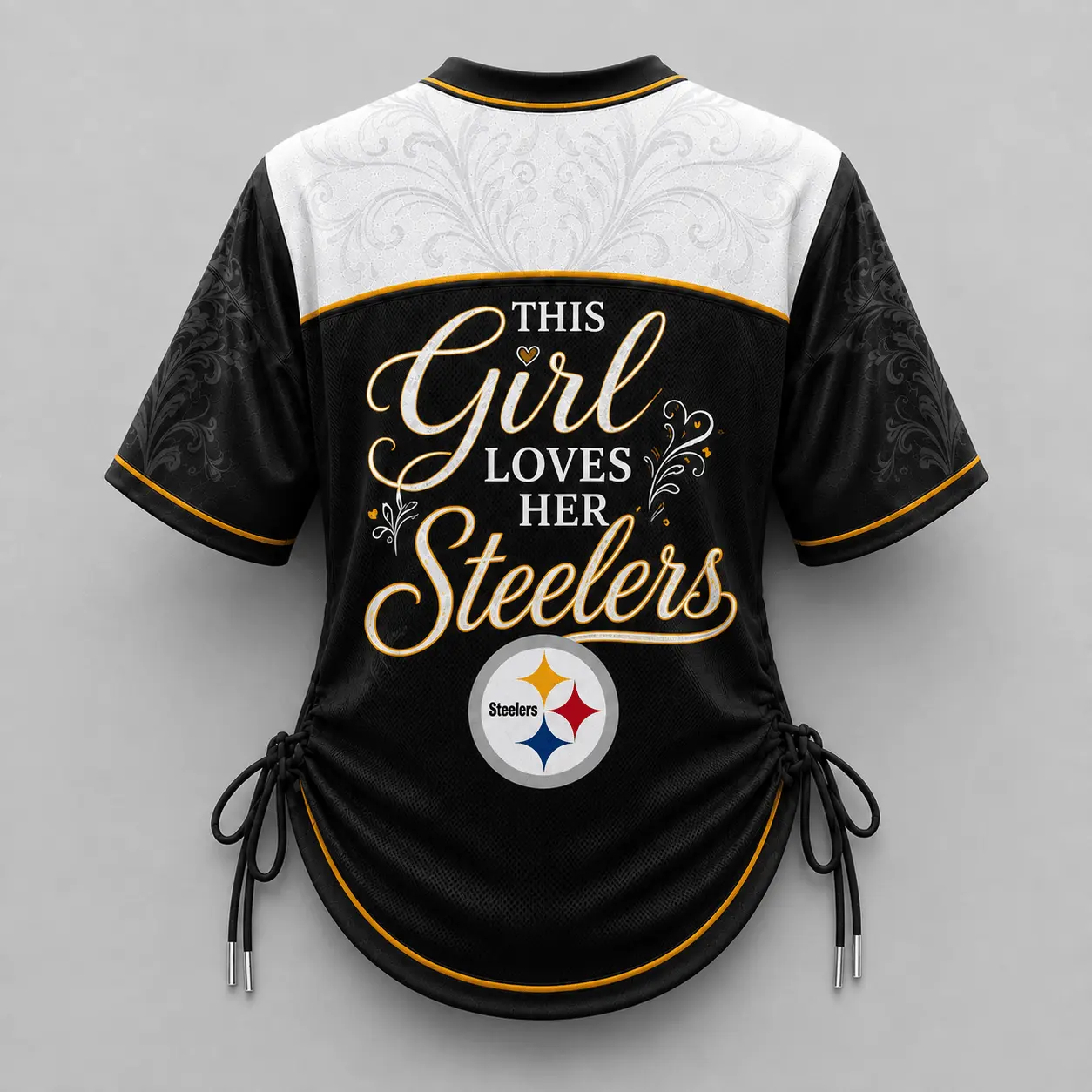 Pittsburgh Steelers | Premium NFL This Girl Loves Game Day Women Lace-Up Jersey TD - Image 3
