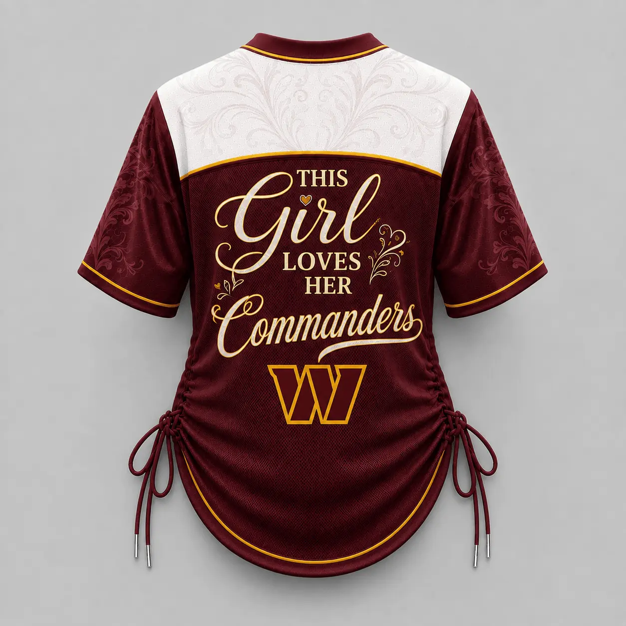 Washington Commanders | Premium NFL This Girl Loves Game Day Women Lace-Up Jersey TD - Image 3