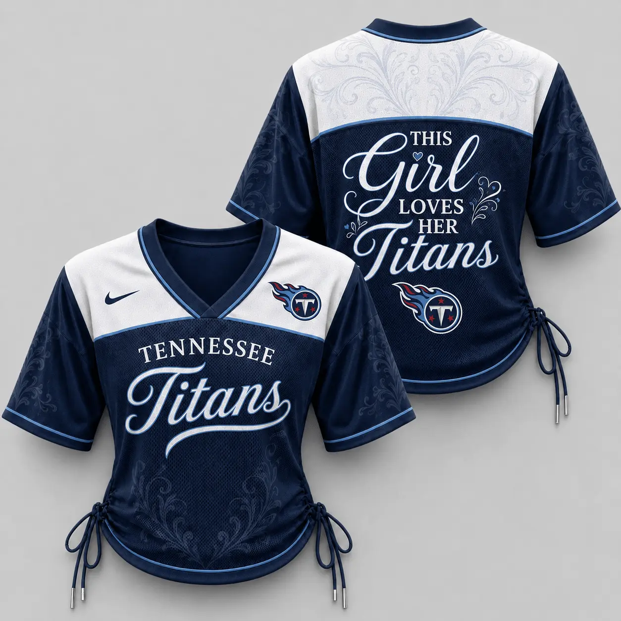 Tennessee Titans | Premium NFL This Girl Loves Game Day Women Lace-Up Jersey TD