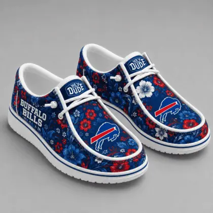 Buffalo Bills | Premium NFL Team Colors Floral Loafer Shoes TD