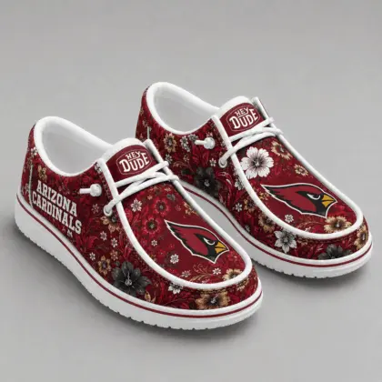 Arizona Cardinals | Premium NFL Team Colors Floral Loafer Shoes TD