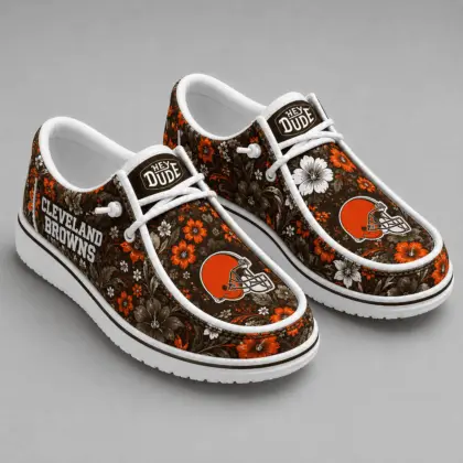 Cleveland Browns | Premium NFL Team Colors Floral Loafer Shoes TD