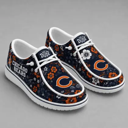 Chicago Bears | Premium NFL Team Colors Floral Loafer Shoes TD