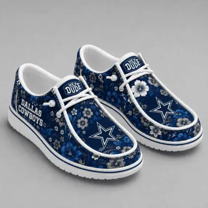 Dallas Cowboys | Premium NFL Team Colors Floral Loafer Shoes TD
