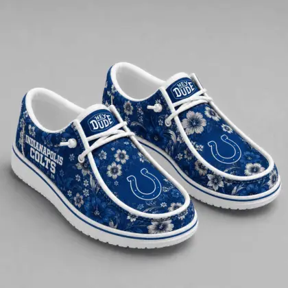 Indianapolis Colts | Premium NFL Team Colors Floral Loafer Shoes TD