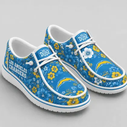 Los Angeles Chargers | Premium NFL Team Colors Floral Loafer Shoes TD