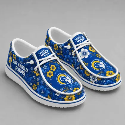 Los Angeles Rams | Premium NFL Team Colors Floral Loafer Shoes TD