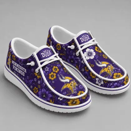Minnesota Vikings | Premium NFL Team Colors Floral Loafer Shoes TD