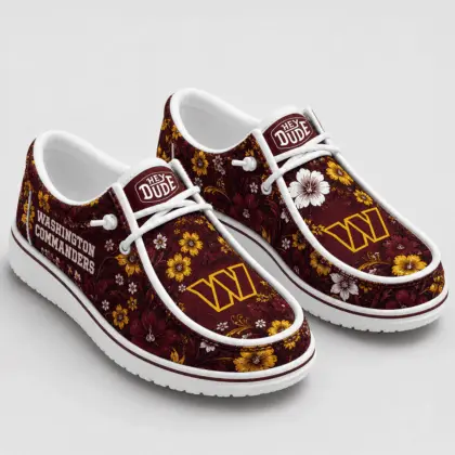 Washington Commanders | Premium NFL Team Colors Floral Loafer Shoes TD