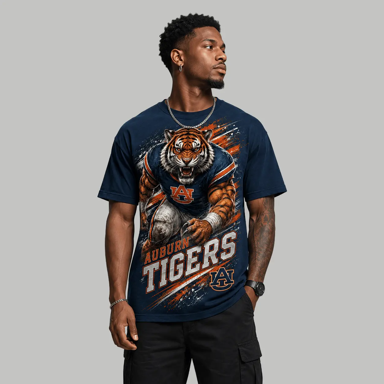 Auburn Tigers | Premium NCAA Fierce Mascot Team Pride T-Shirt TD - Image 2