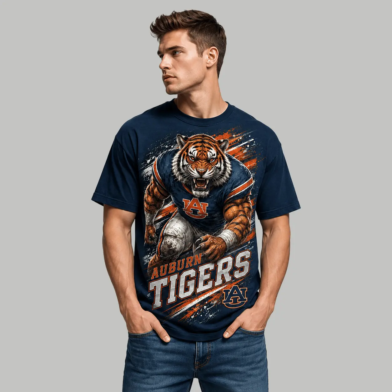 Auburn Tigers | Premium NCAA Fierce Mascot Team Pride T-Shirt TD - Image 3