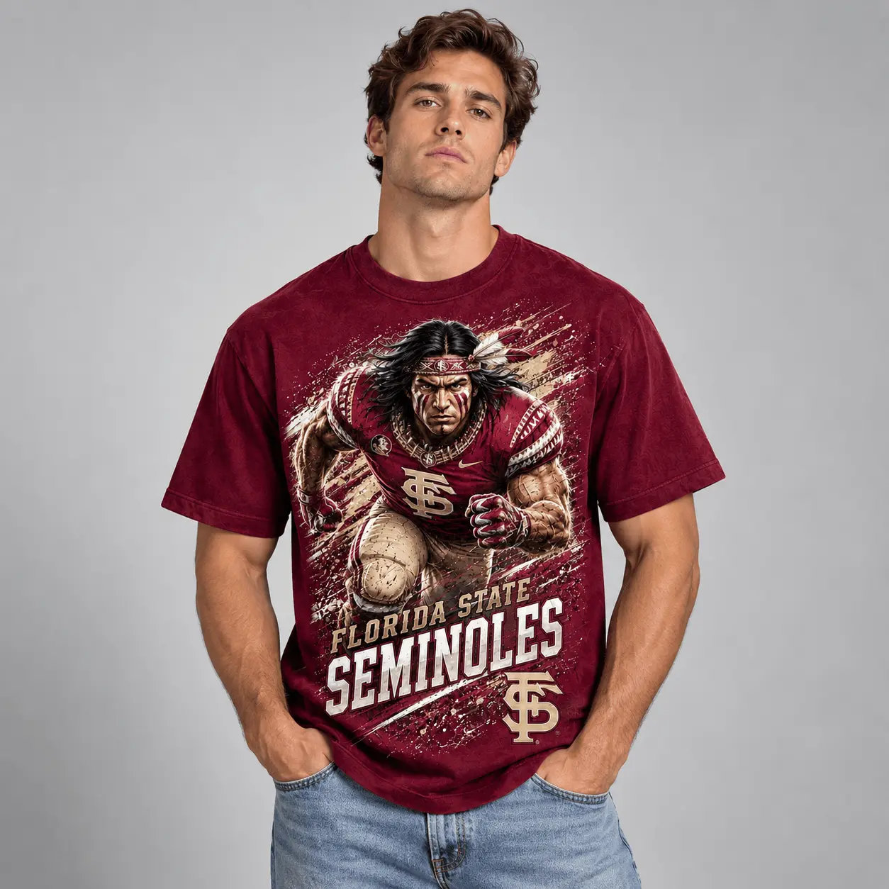 Florida State Seminoles | Premium NCAA Fierce Mascot Team Pride T-Shirt TD - Image 3