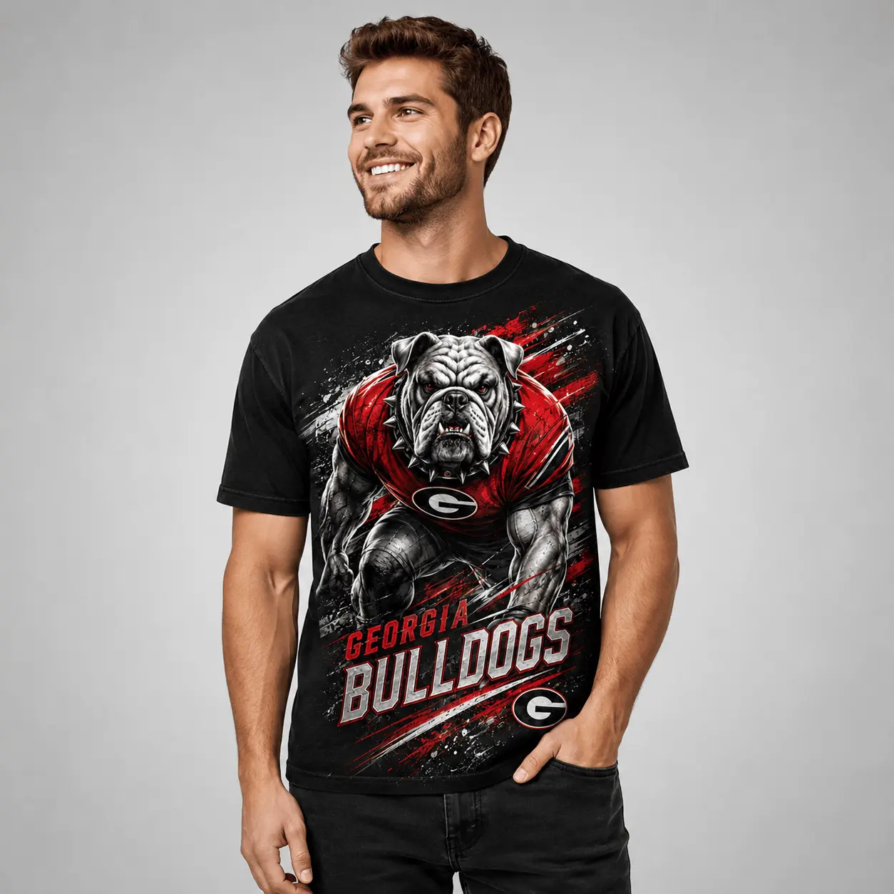 Georgia Bulldogs | Premium NCAA Fierce Mascot Team Pride T-Shirt TD - Image 3
