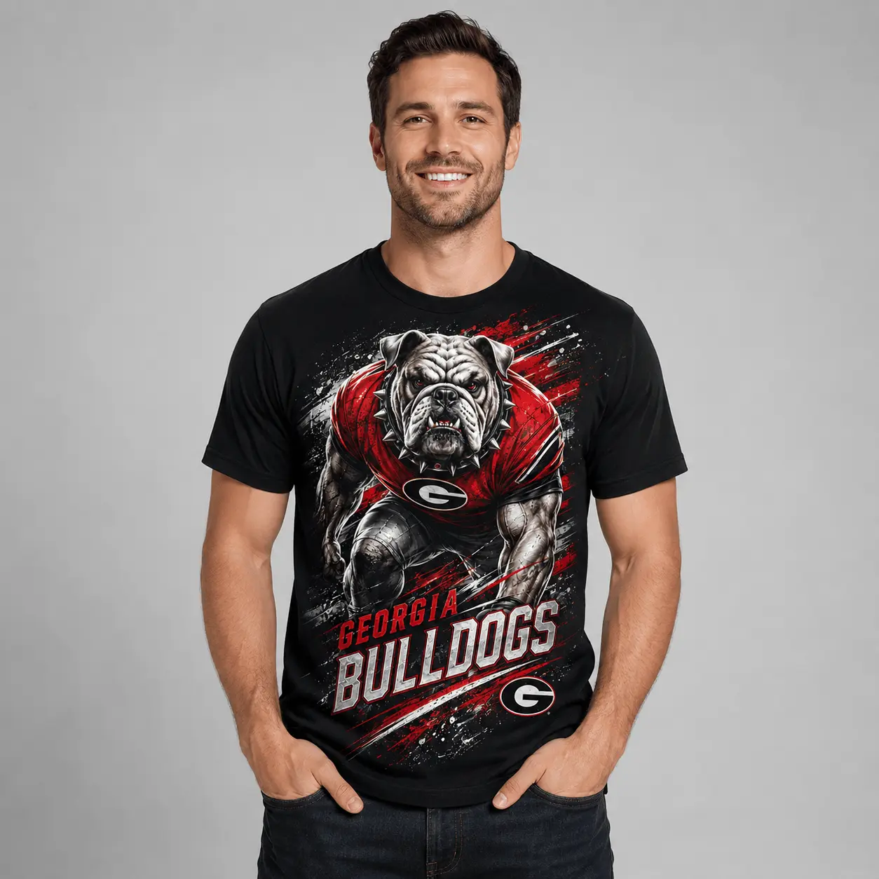 Georgia Bulldogs | Premium NCAA Fierce Mascot Team Pride T-Shirt TD - Image 2