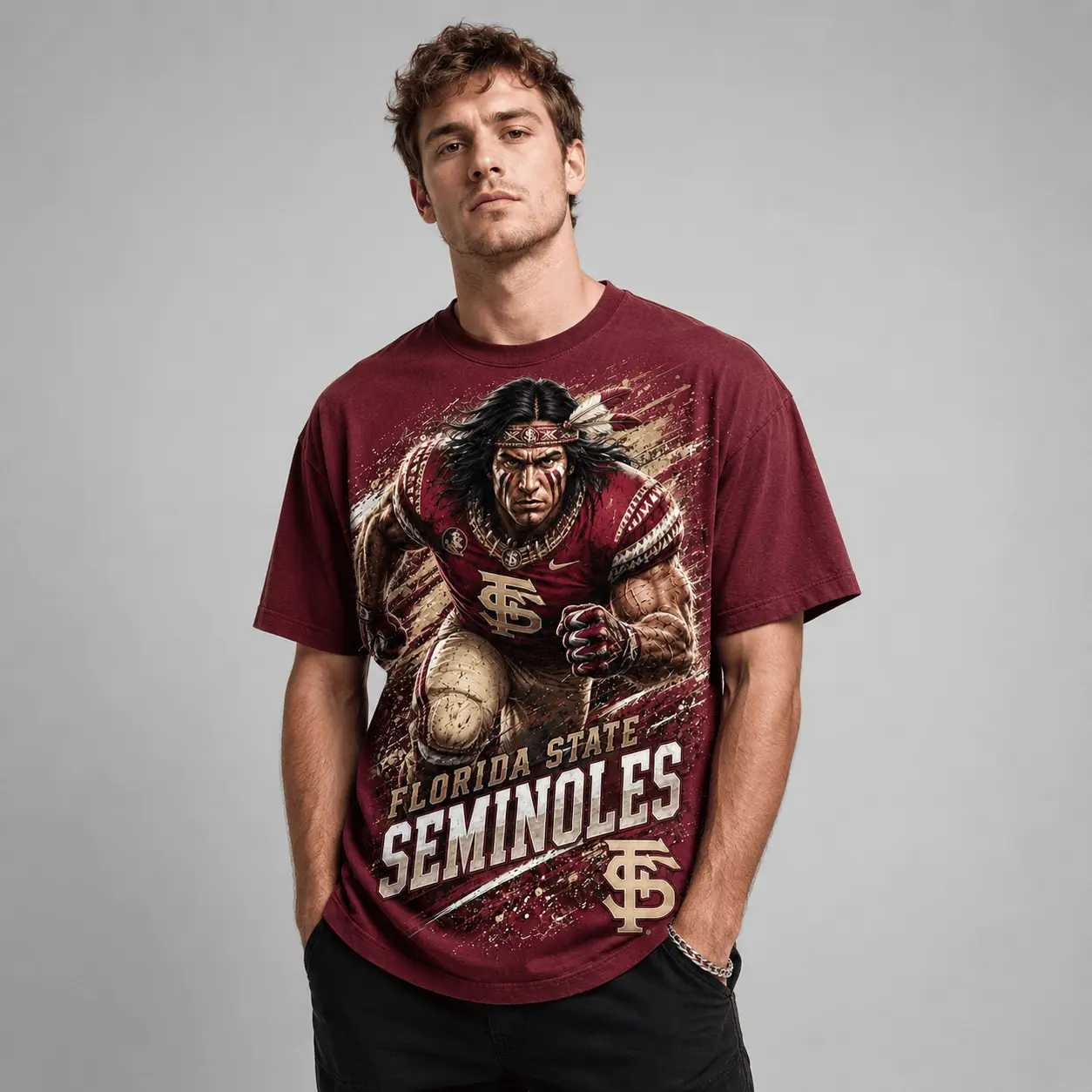 Florida State Seminoles | Premium NCAA Fierce Mascot Team Pride T-Shirt TD - Image 2