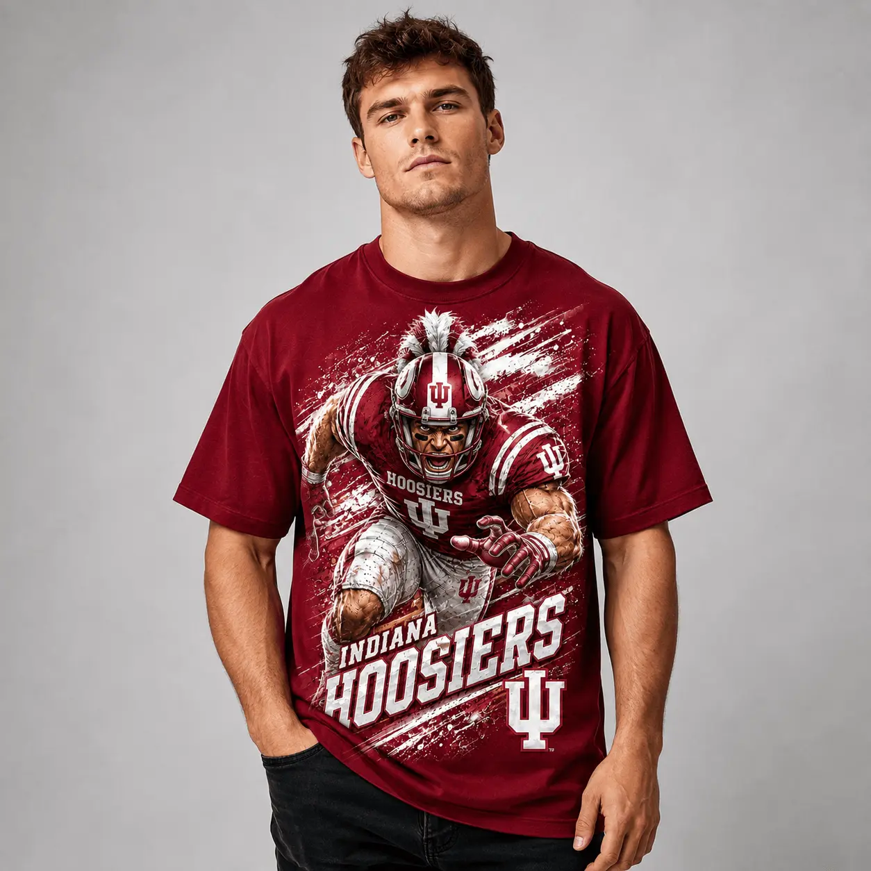 Indiana Hoosiers | Premium NCAA Fierce Mascot Team Pride T-Shirt TD - Image 2